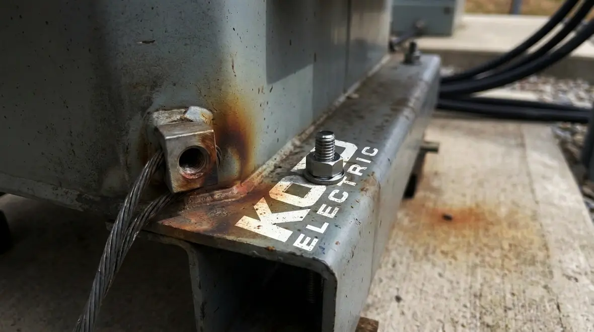 Technician preparing NEC clean surfaces for 2 kV grounding connection
