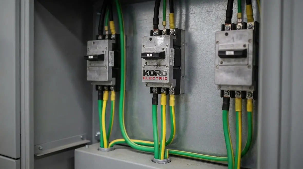 Grounded conductor layout and bonding paths in commercial service equipment