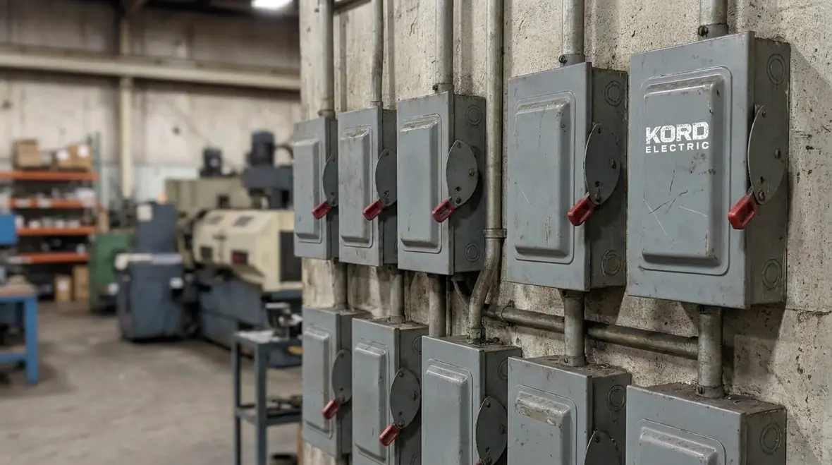 Multiple service disconnects arranged for safe operations in a commercial facility