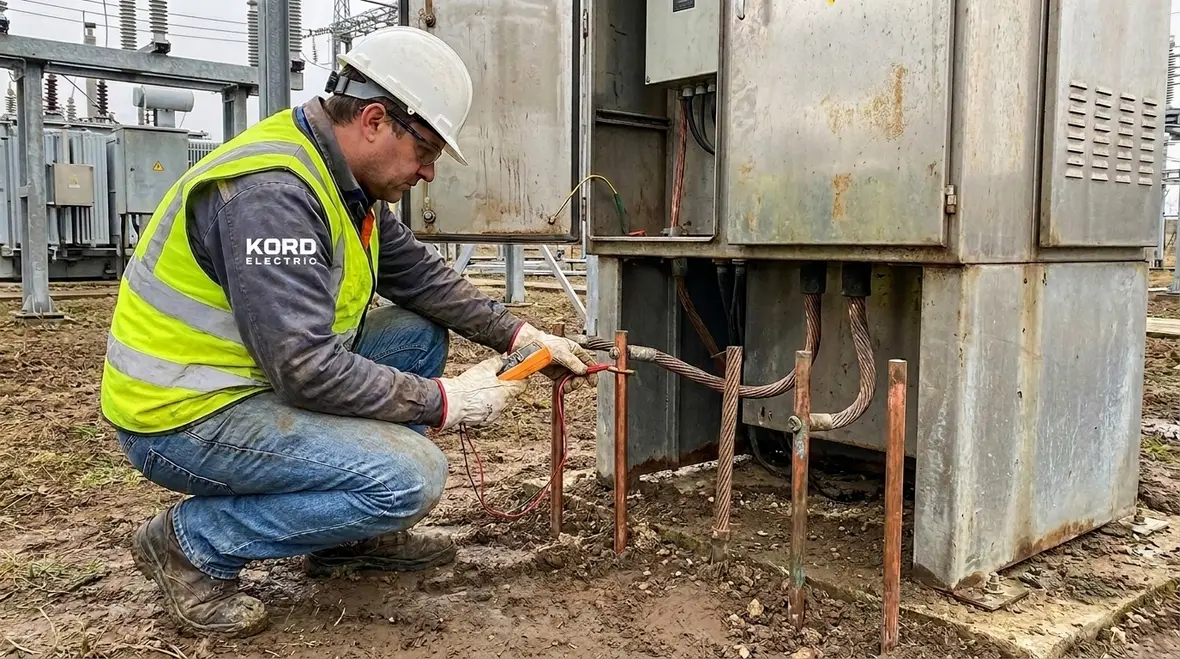 High voltage grounding electrode system for a 2 kV commercial service