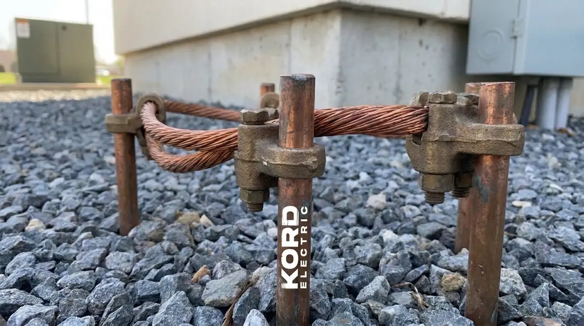 Grounding electrode system components installed in a major property building