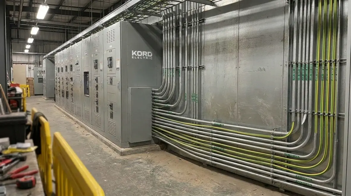 Commercial switchgear lineup using NEC instrument EGC 2 kV grounding practices