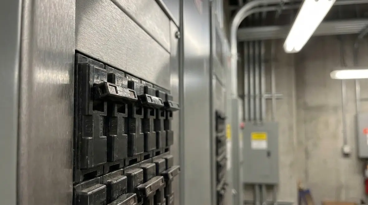 Available fault current study compared to breaker interrupting ratings in a commercial panel
