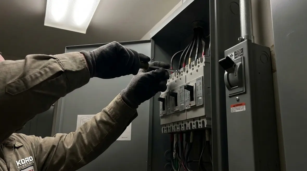 Commercial electrical panel designed with NEC multiwire branch circuit rules in mind