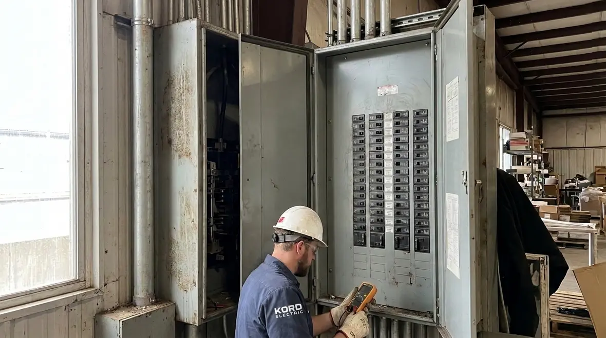 Commercial switchgear lineup using NEC nontamperable circuit breakers in an industrial facility