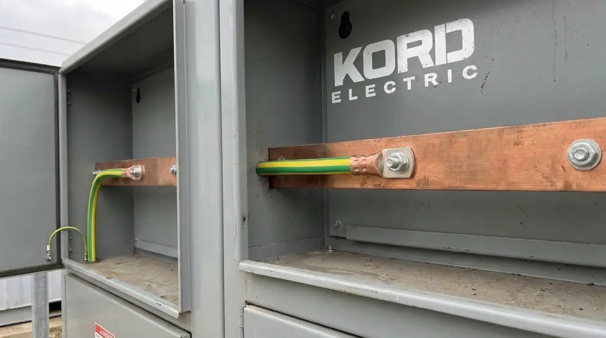 NEC grounding connections 2 kV bonding layout example in a commercial facility