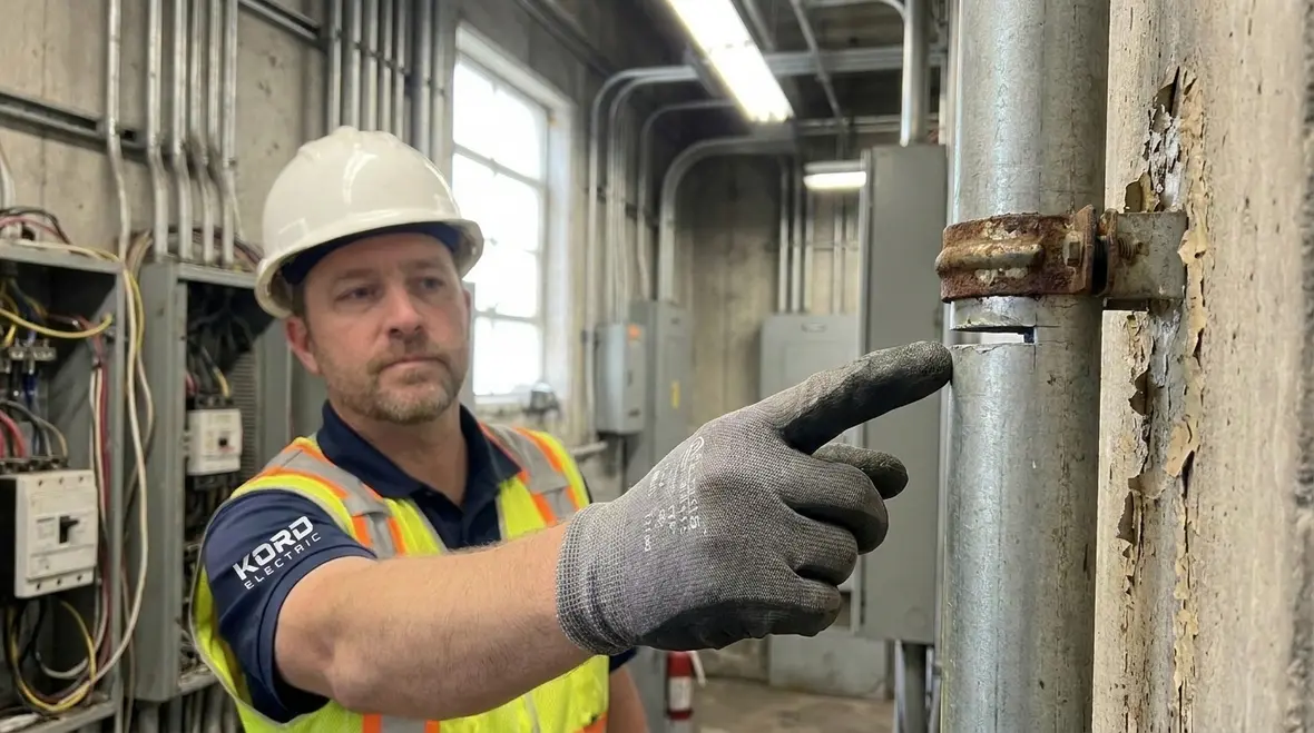 Inspector identifying bonding continuity gaps in non service installations