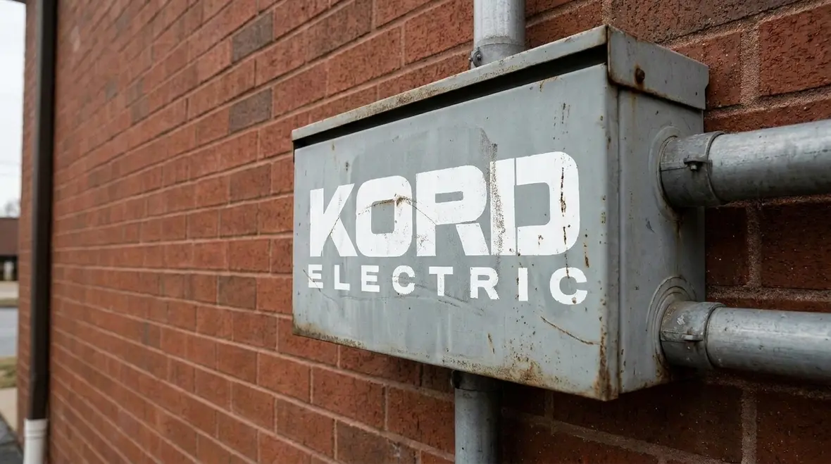 Technician verifying NEC outside disconnect identification label on exterior electrical disconnect