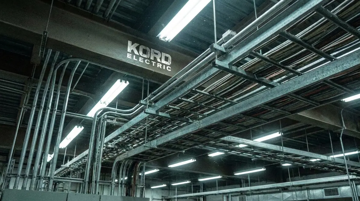 Example of NEC raceway to open wiring runs routed around industrial equipment