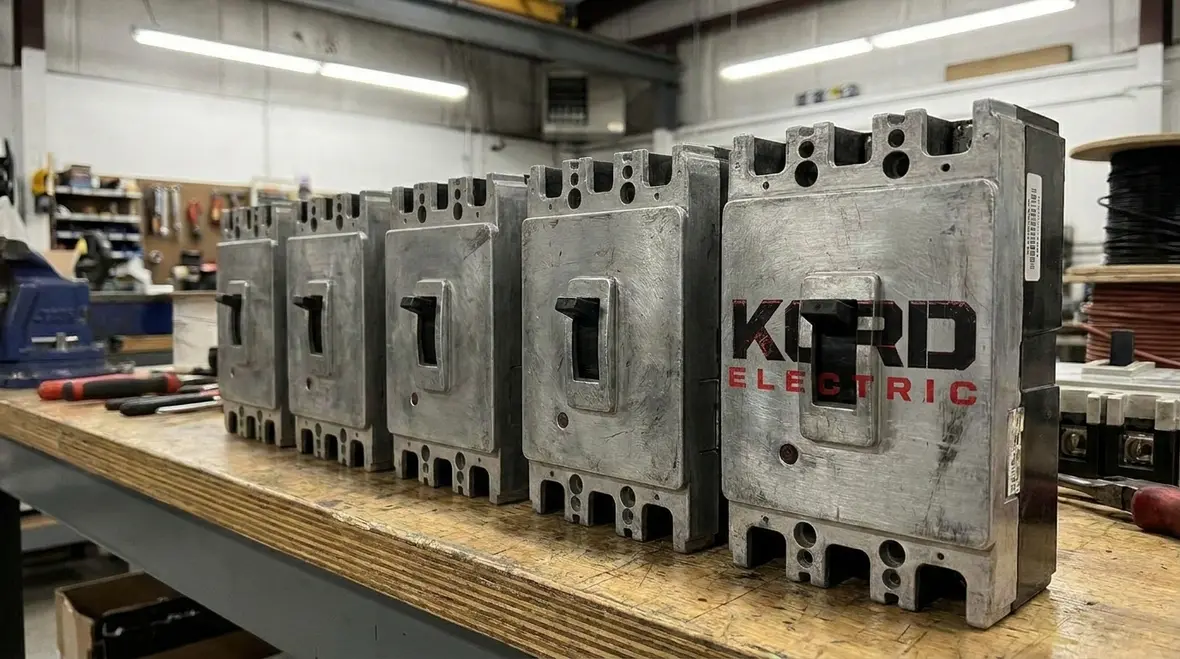 Reconditioned branch circuit breaker being evaluated for NEC suitability in a commercial facility