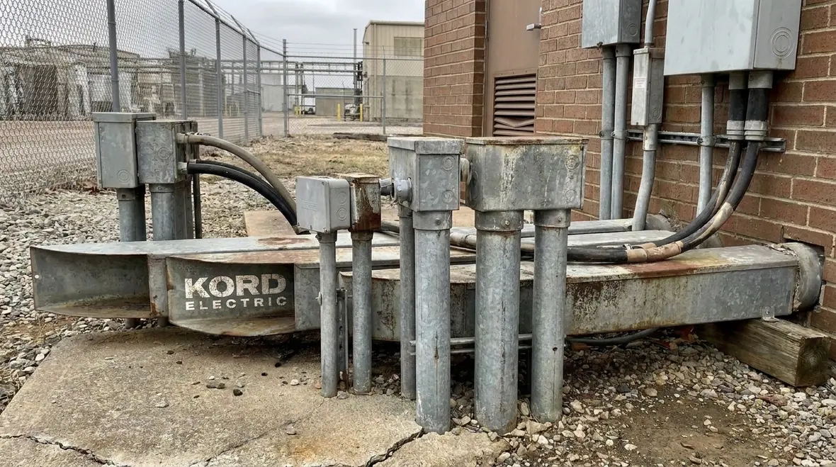 Underground service raceway layout with bonding connections identified