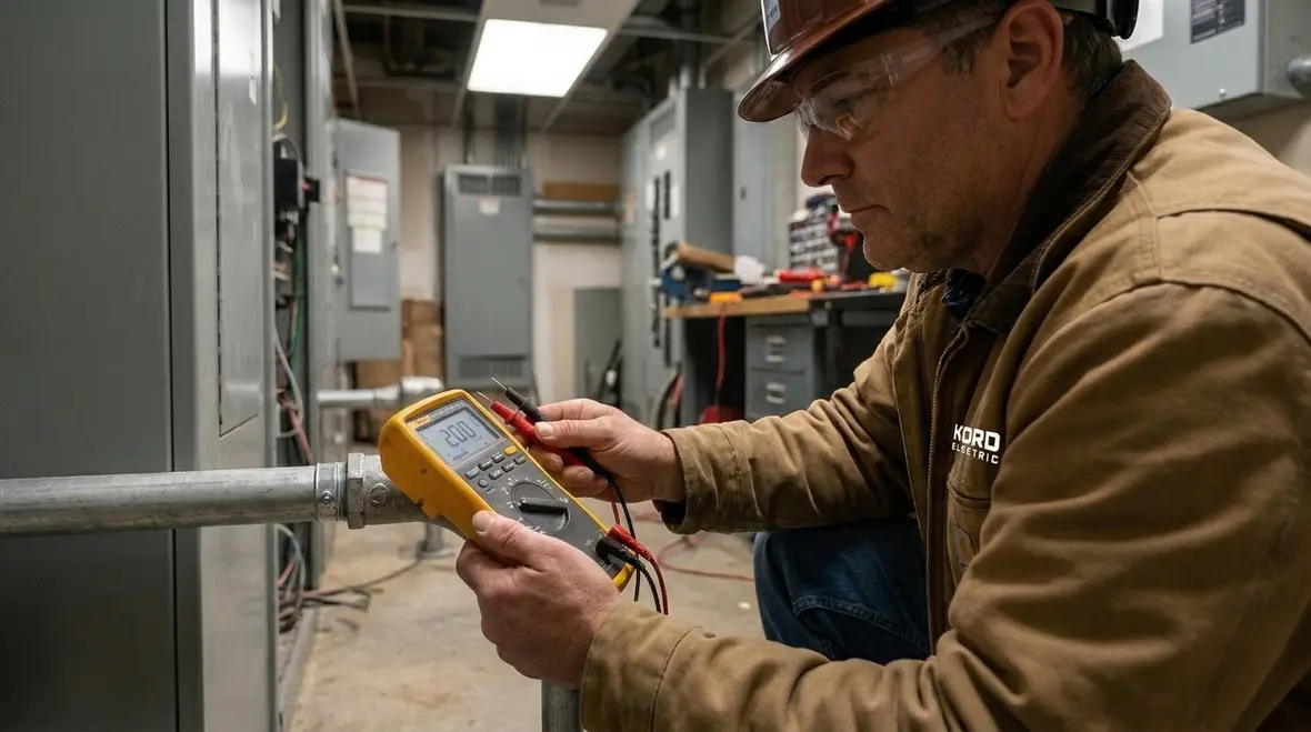 Kord Electric team reviewing NEC Section 250.84 bonding details on site plans