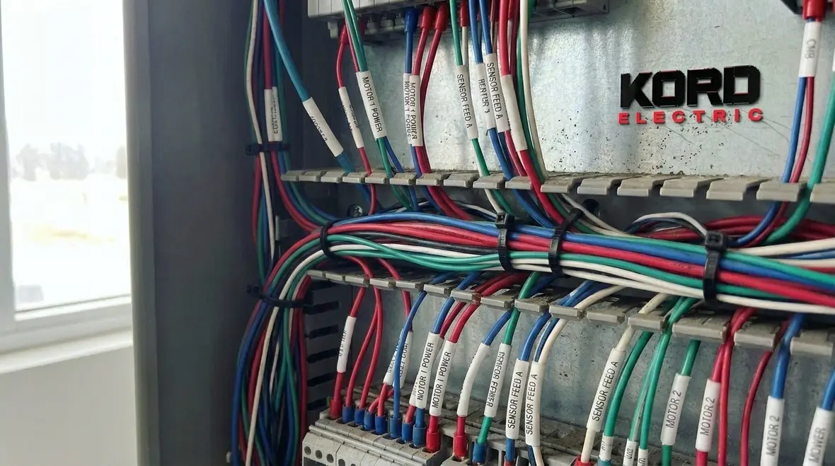 Technicians troubleshooting specific purpose branch circuits in a commercial facility