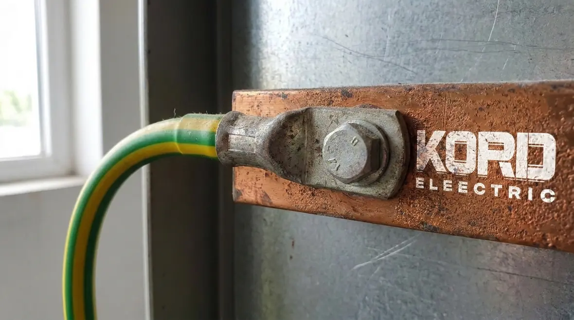 Technician reviewing NEC surge arrester EGC routing under NFPA 70 242.48