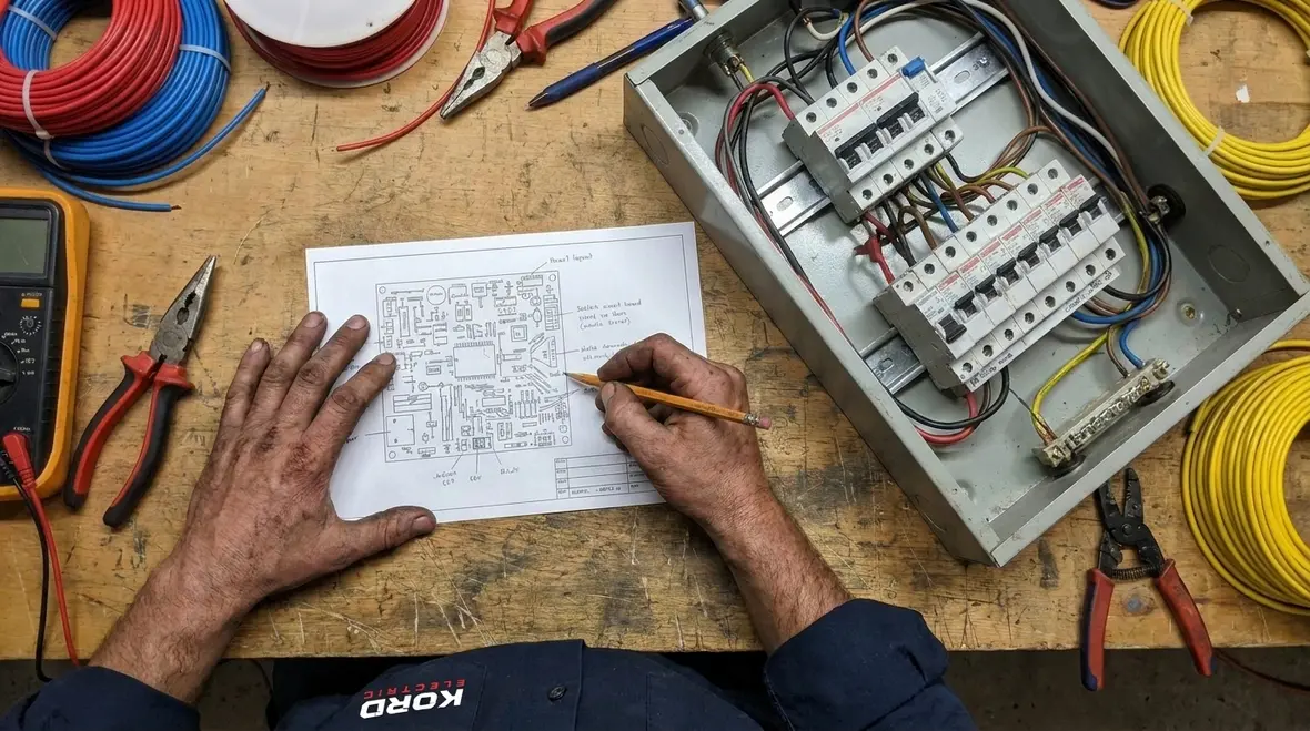 Technician installing NEC surge arrester devices per NFPA 70 Section 242.44