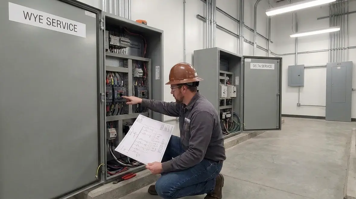 Diagram showing NEC surge arrester number required for different service configurations