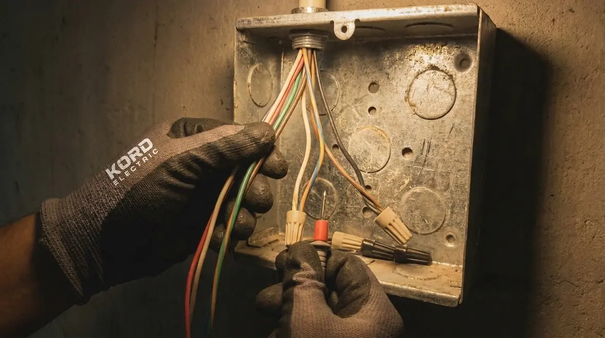 Electrician reviewing NEC tapped ungrounded conductors rules for a commercial panel