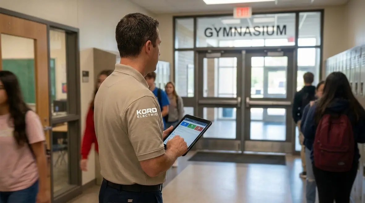 NEC load breakdown for classrooms, gyms, cafeterias, and school support spaces