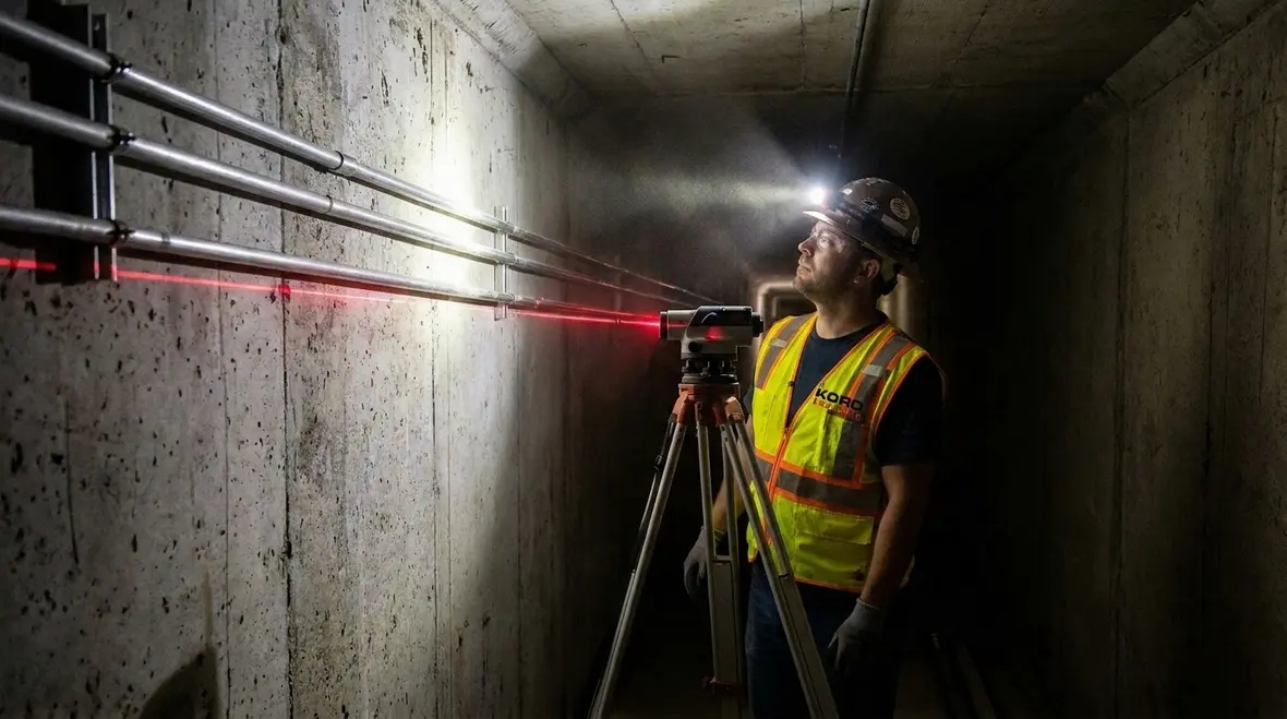Kord Electric technicians reviewing vault tunnel drawings for NEC compliance