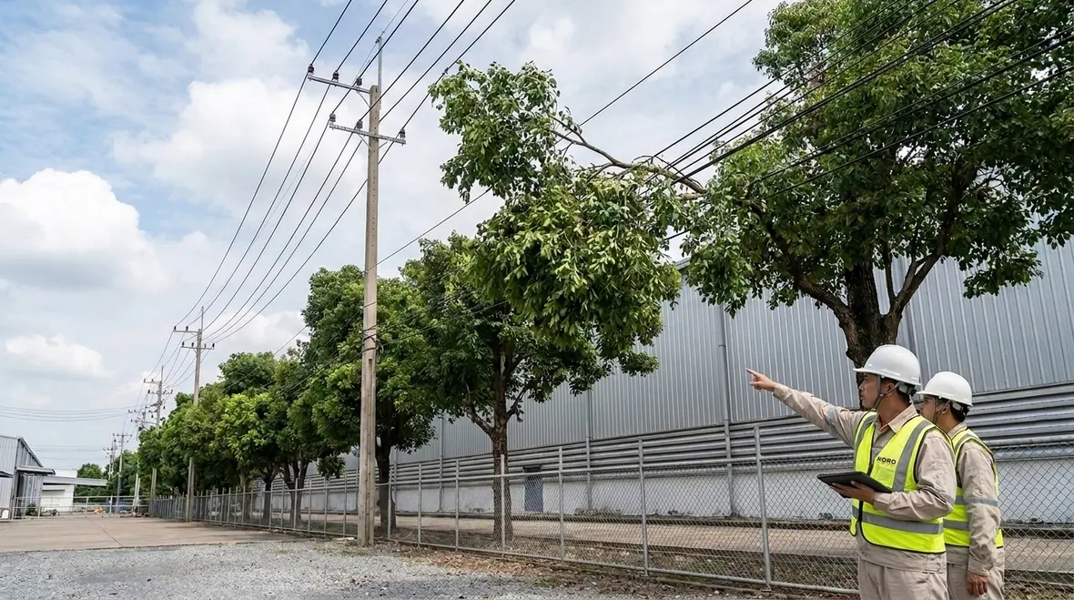 NEC vegetation support high voltage