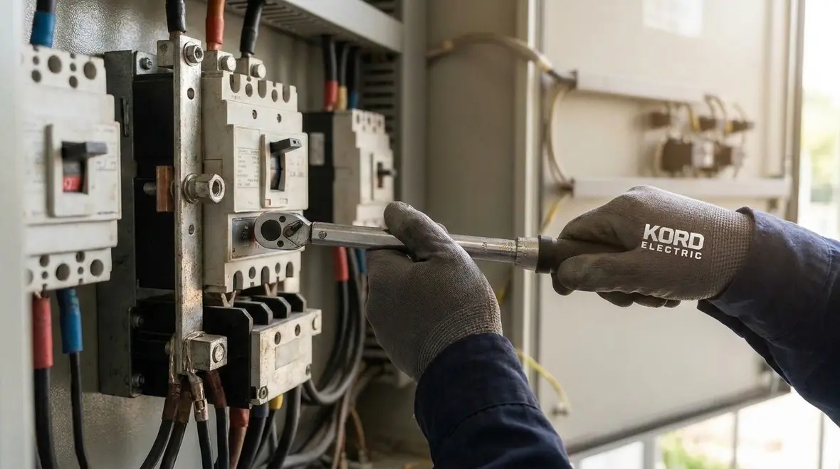 Close-up of NEC-compliant terminations showing workmanship and wiring integrity