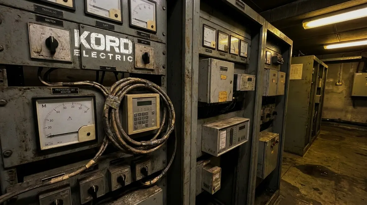 Commercial electrical room with transformers and IT supply monitoring equipment