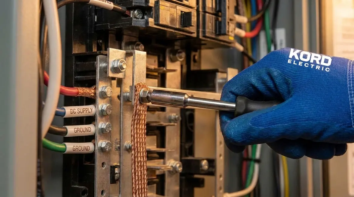 EV DC supply grounding equipment at a commercial facility
