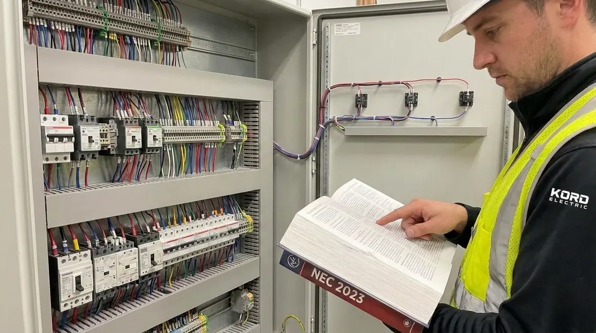 Commercial building NEC-focused electrical inspection of discharge lighting
