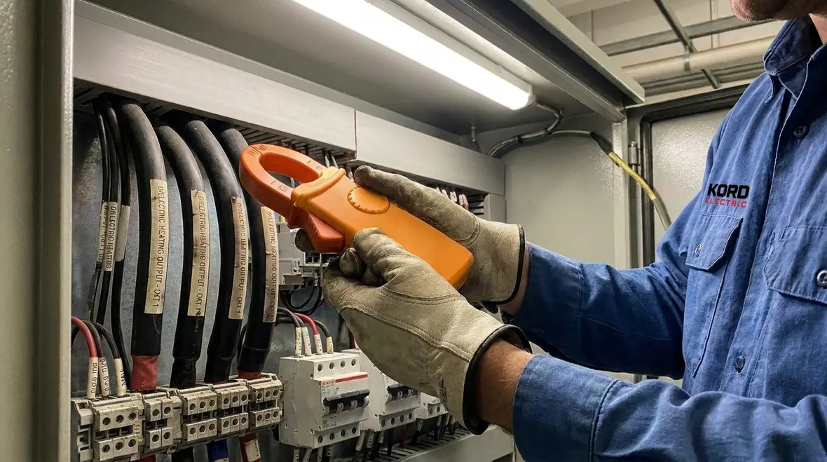 Field inspection of dielectric heating output circuit wiring