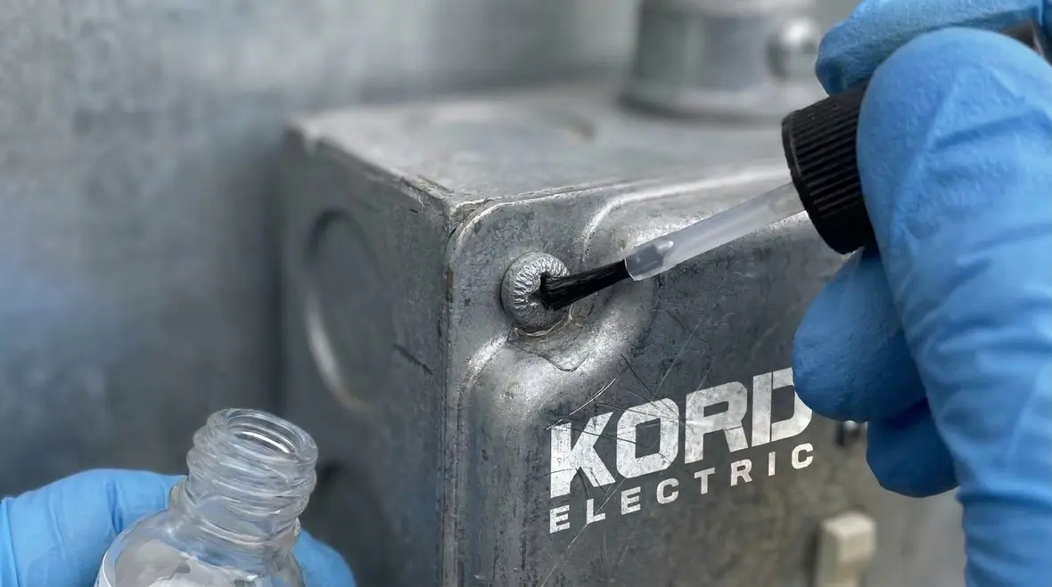 Industrial electrical connections with plated hardware inspected for contact resistance