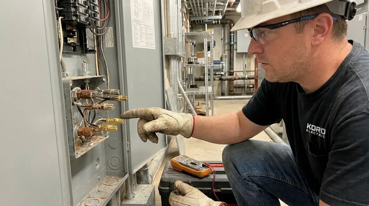 Portable electrical equipment staged for NEC-compliant inspection