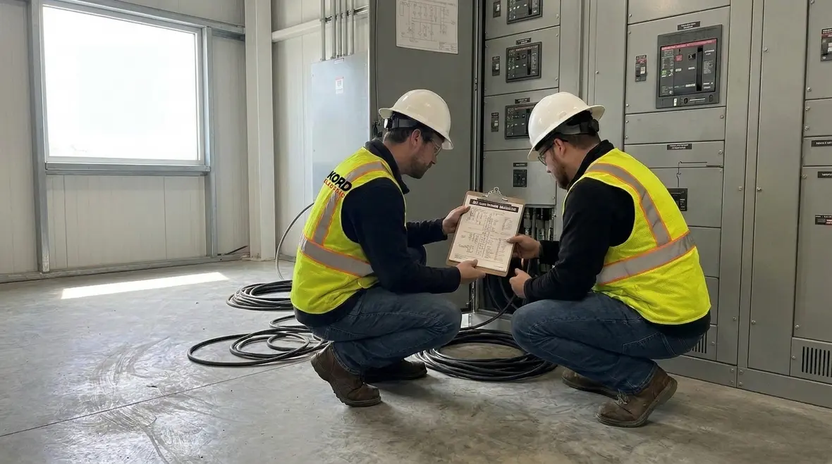 Commercial electricians making field decisions for branch circuits and electrical rooms