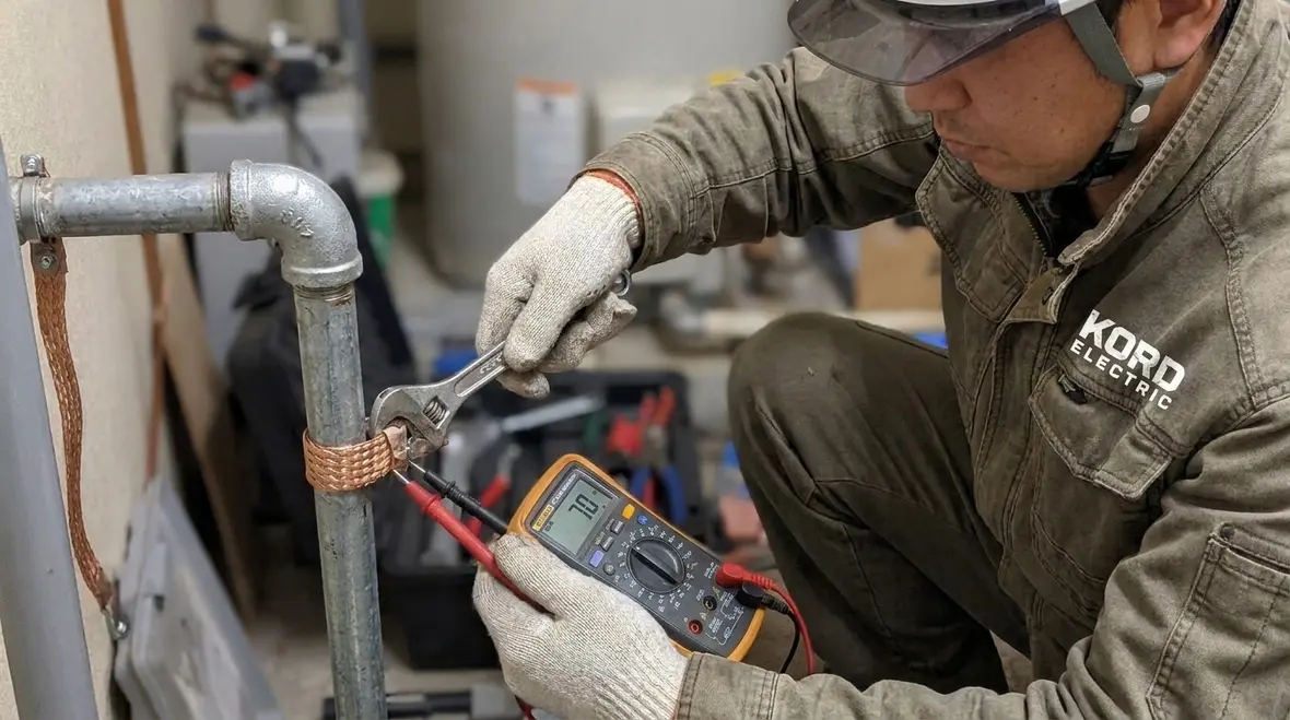 Grounding and bonding connections for an irrigation electrical system