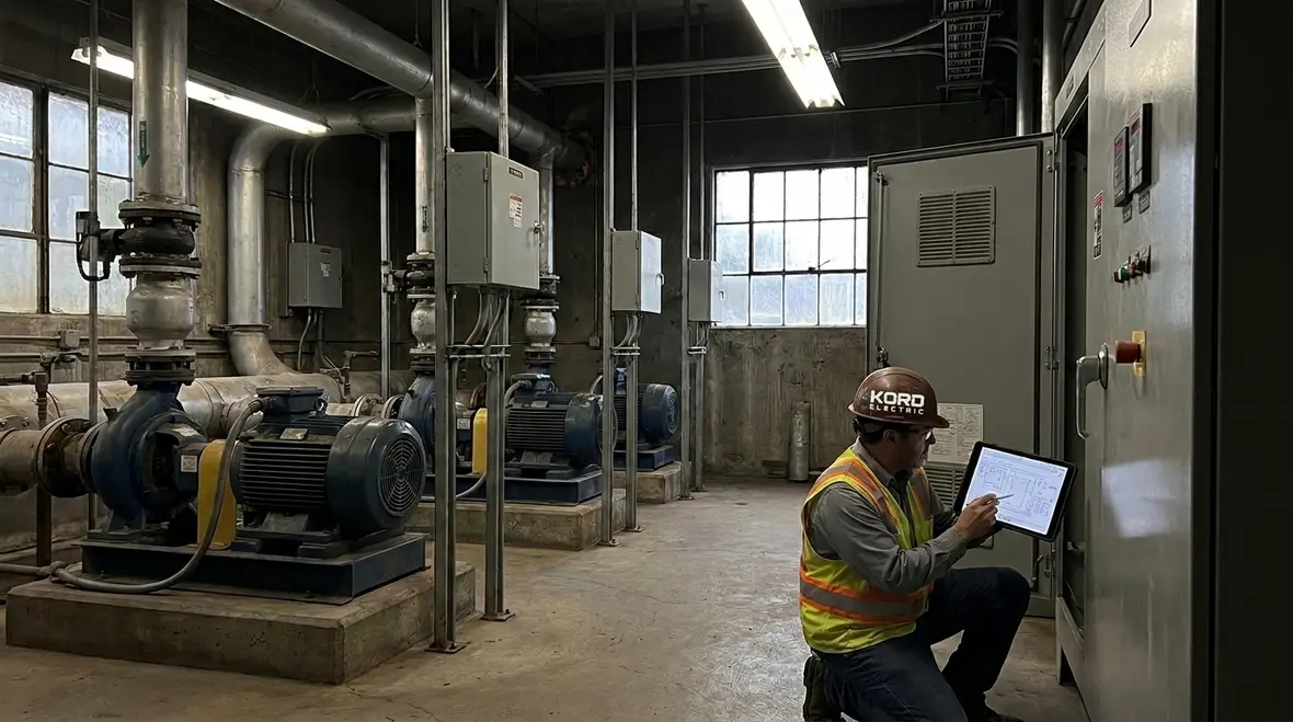 Irrigation controllers and distribution panels in a large commercial property