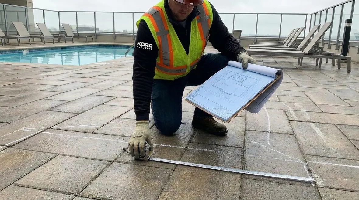 Detail of pool bonding and grounding conductors near water
