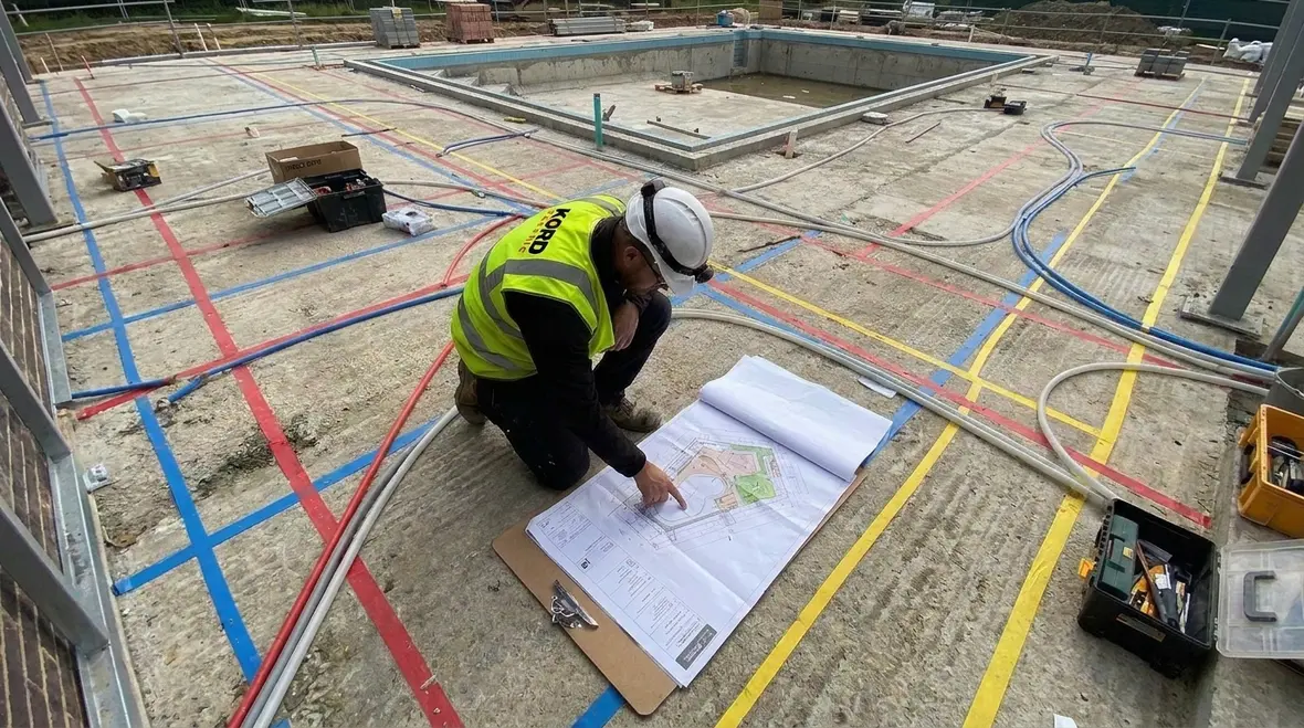 Electrical boundary zones around a commercial wading pool