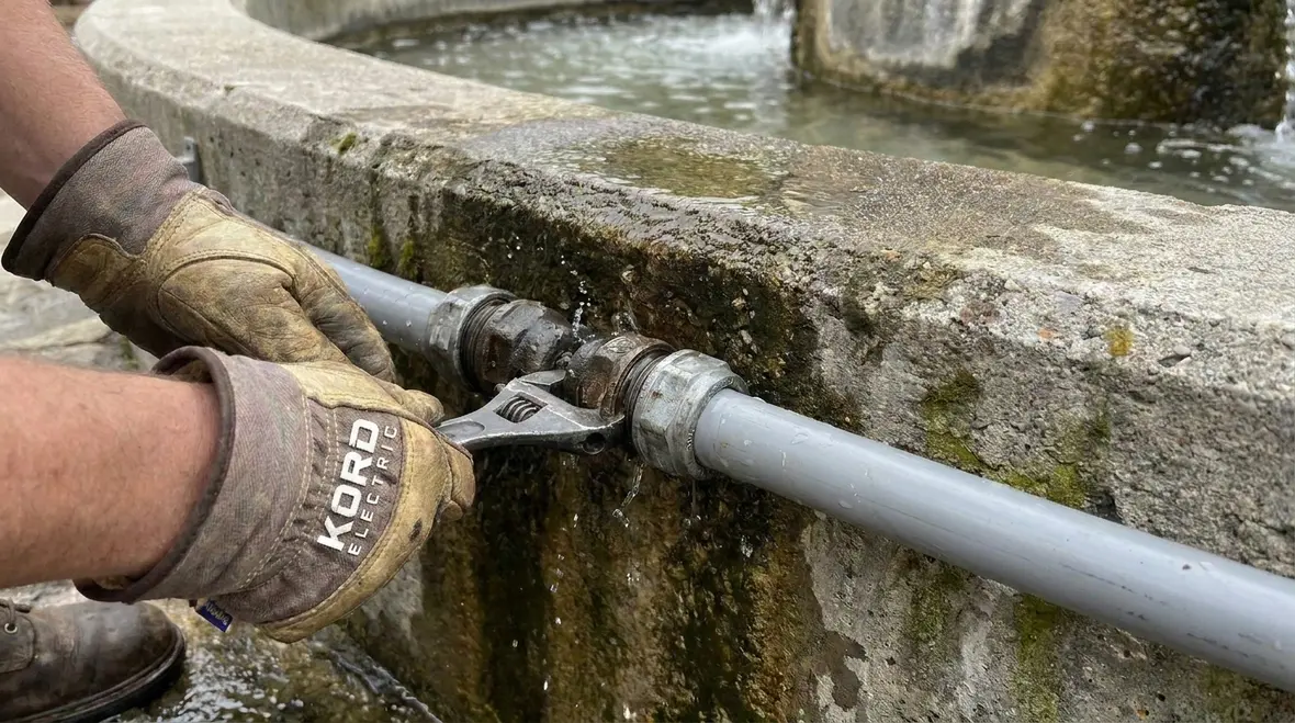 Weather-rated outdoor electrical equipment serving a wading pool