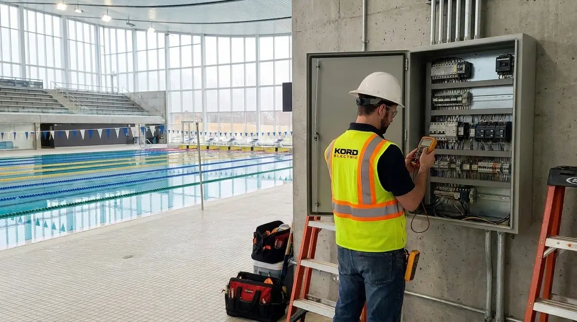 Electrical compliance around spectator tub and pool areas