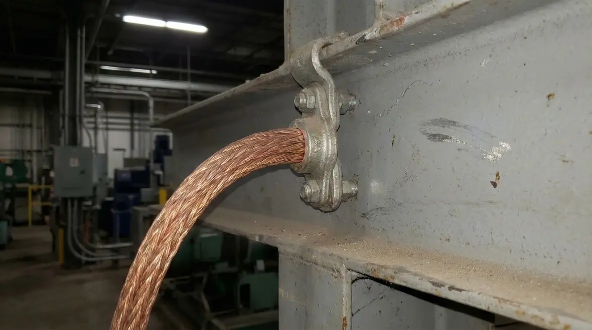 Grounding and bonding connections tied into a facility grounding electrode system