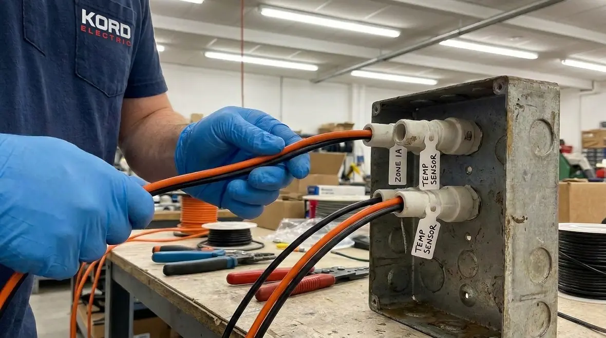 Commercial facility electrode heating wiring layout following NEC 682.13