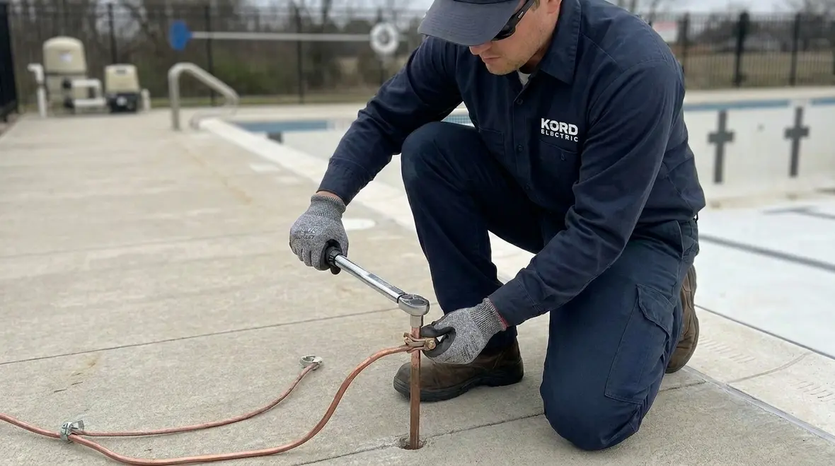 Grounding and bonding for commercial pool and water treatment systems