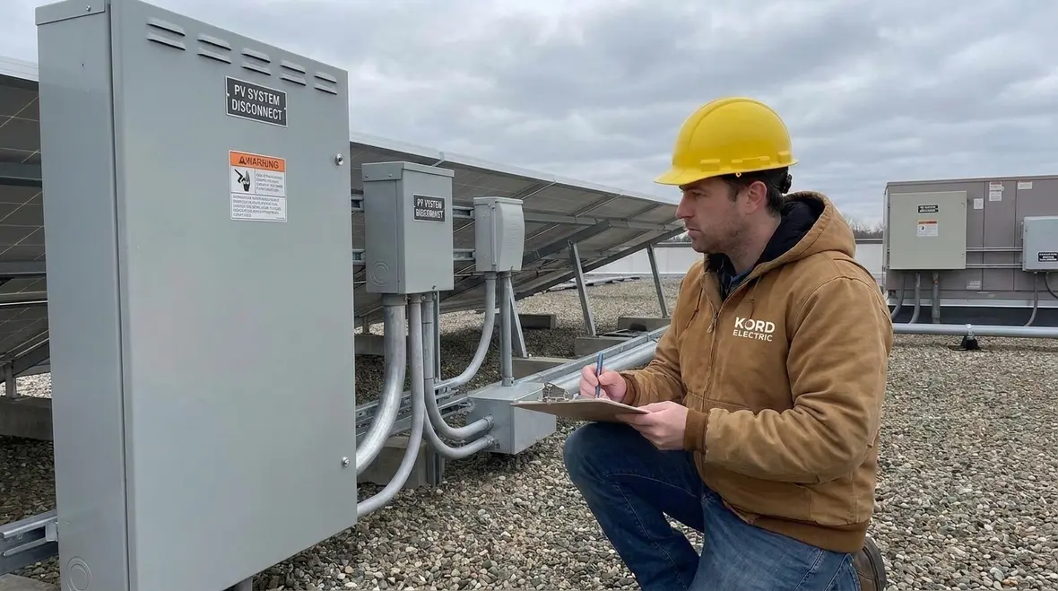 Commercial PV station wiring methods, overcurrent devices, and grounding layout