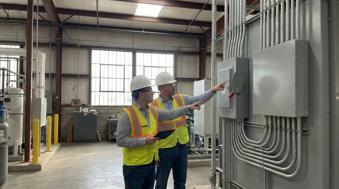 Labeled fuel cell disconnect integrated into commercial power distribution