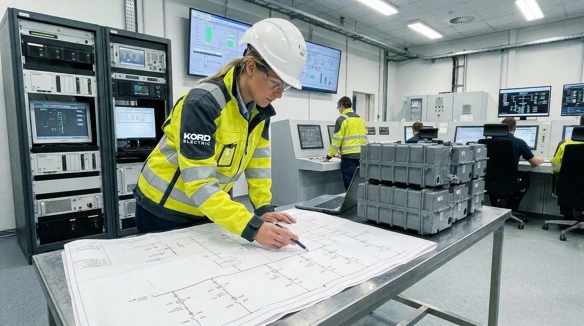 Technician reviewing NEC fuel cell disconnect requirements for 2026 installations