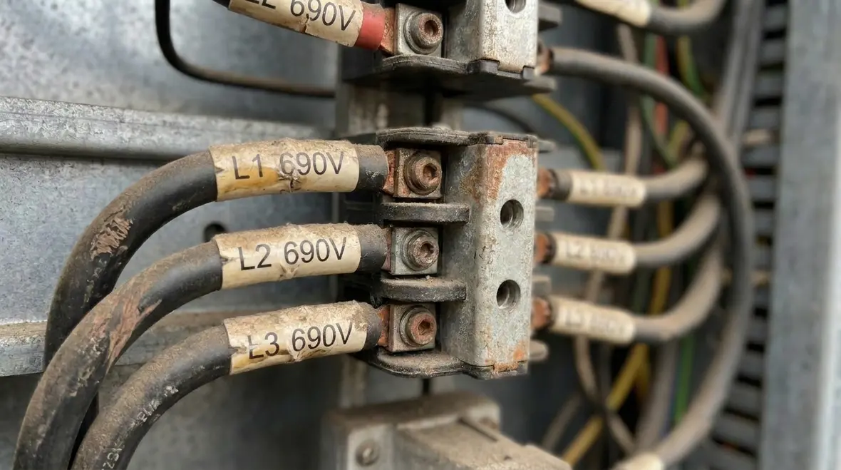 Wind turbine maximum voltage diagram aligned with NEC 694.10 equipment ratings