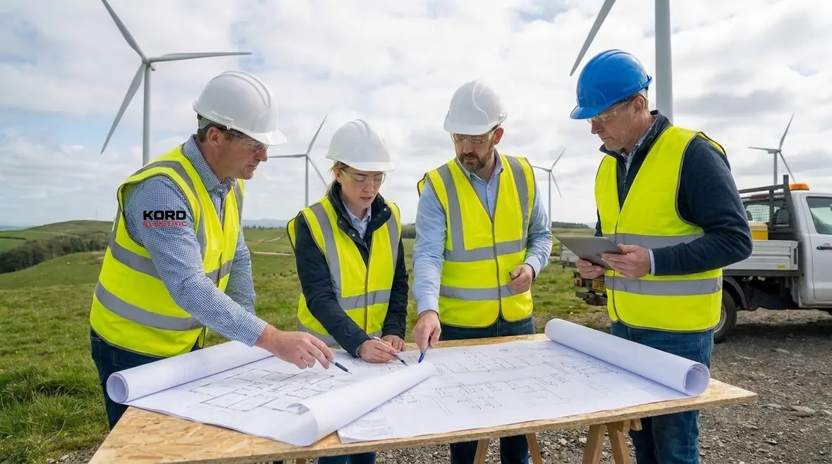 Wind turbine circuits integrated into a commercial electrical room
