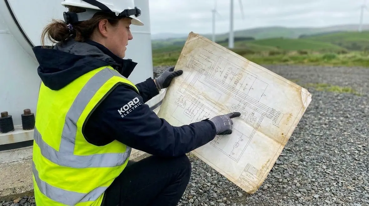 Wind turbine conductors in a commercial electrical installation