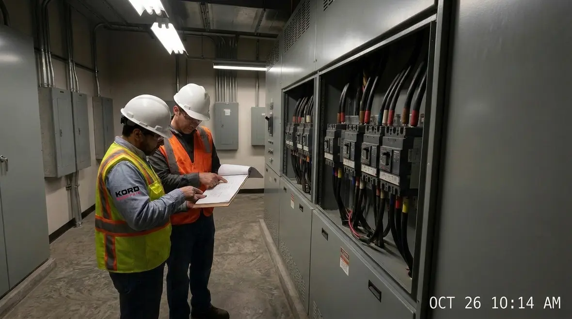 Major property building electrical distribution tied to turbine safety