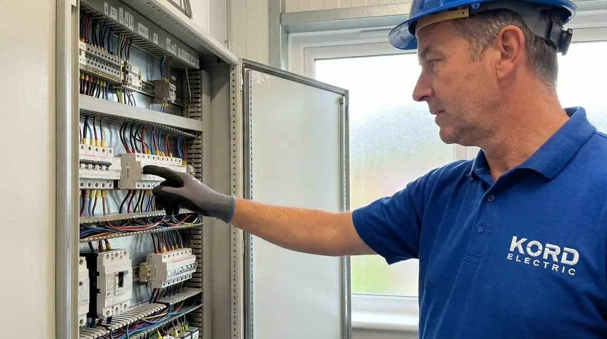 Technicians reviewing NFPA 70 turbine shutdown control diagrams