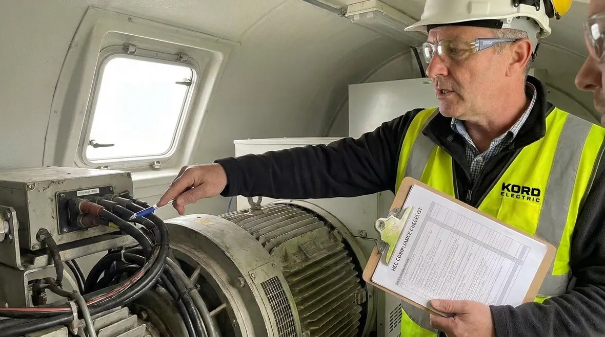 Commercial wind generators integrated into an NEC-compliant electrical system